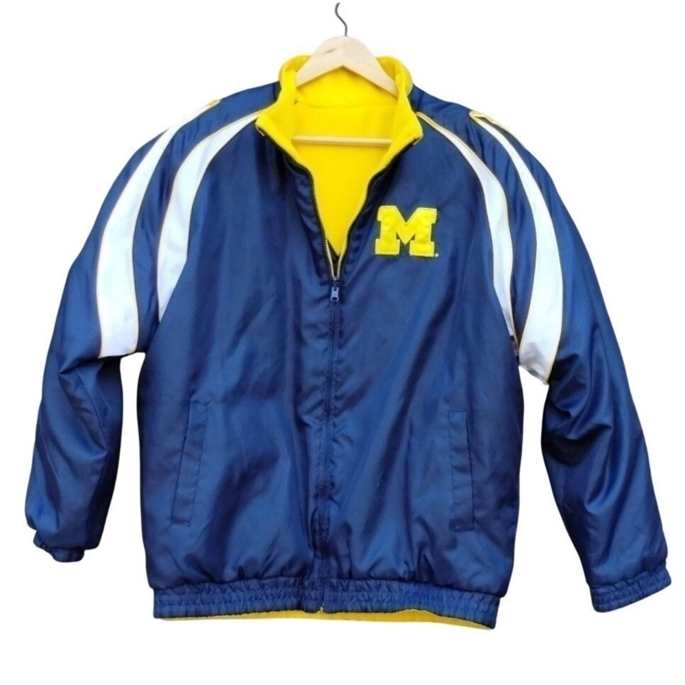 G-III Sports Carl Banks Michigan Wolverines Reversible Jacket Mens XL